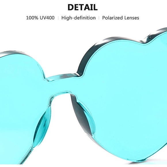 ✨THE AND! SEA BLUE RIMLESS HEART SUN GLASSES *NWT*
